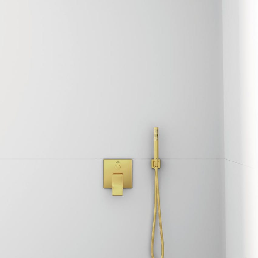 Immagine di Ideal Standard Supporto a parete per doccetta con connessione G1/2", finitura brushed gold BC771A2