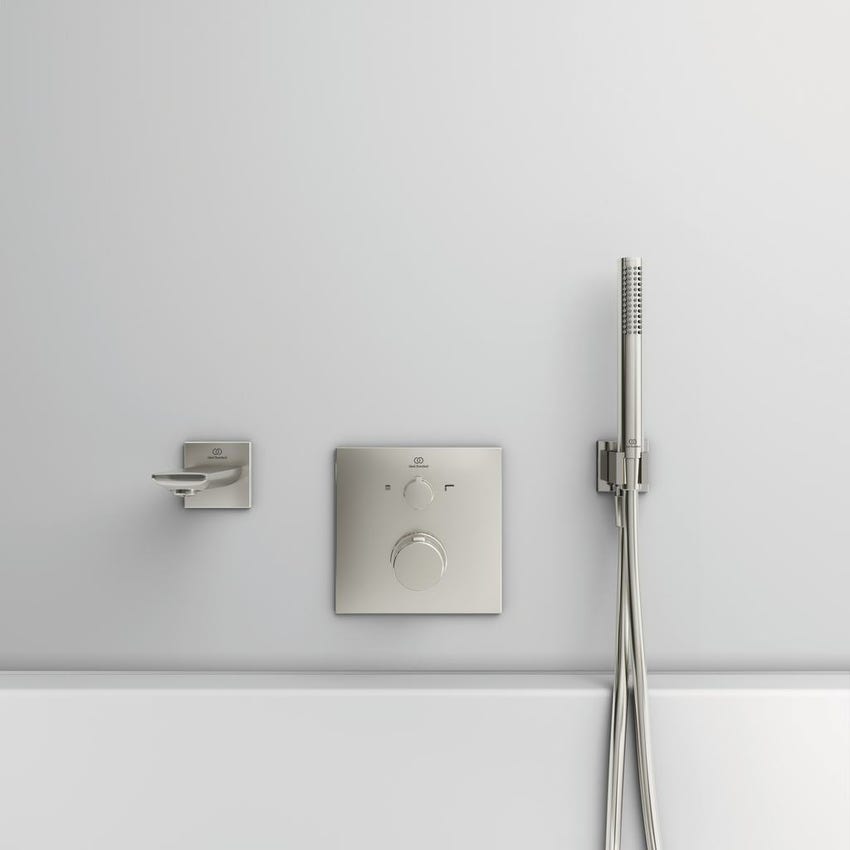 Immagine di Ideal Standard Supporto a parete per doccetta con connessione G1/2", finitura silver storm BC771GN