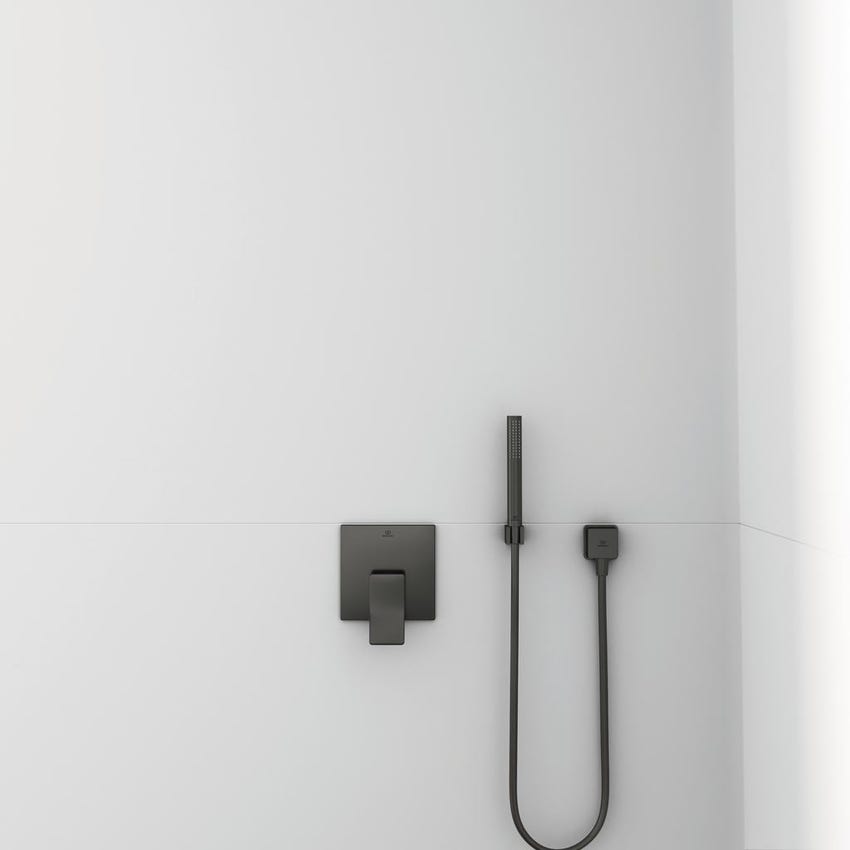 Immagine di Ideal Standard Gomito a muro con valvola di ritegno e con connessione G1/2", finitura magnetic grey BC772A5