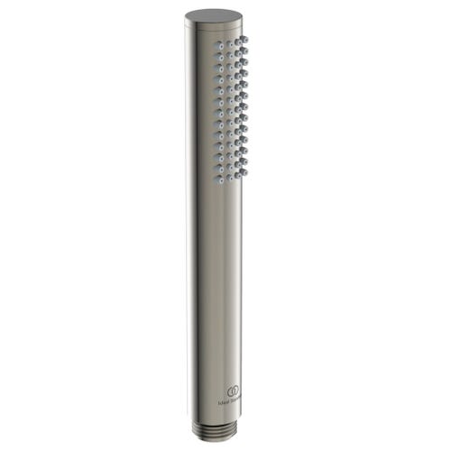 Immagine di Ideal Standard soluzione bagno doppio lavabo 60 cm su mensola 180 cm, colore bianco finitura lucido, doccia rettangolare 120x90 cm, colore grigio cemento finitura pietra opaco, rubinetteria finitura silver storm SING10