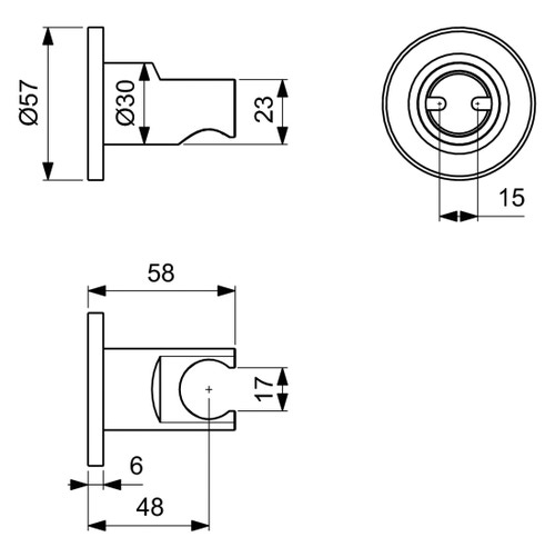 Immagine di Ideal Standard Supporto a parete per doccetta, finitura cromo BC806AA