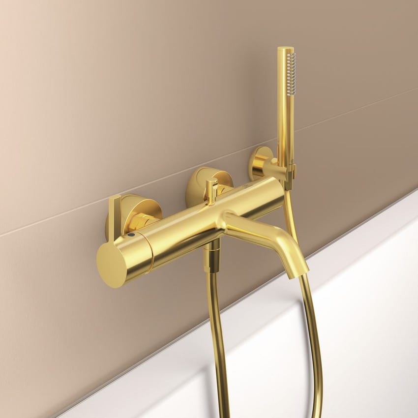 Immagine di Ideal Standard Supporto a parete per doccetta, finitura brushed gold BC806A2