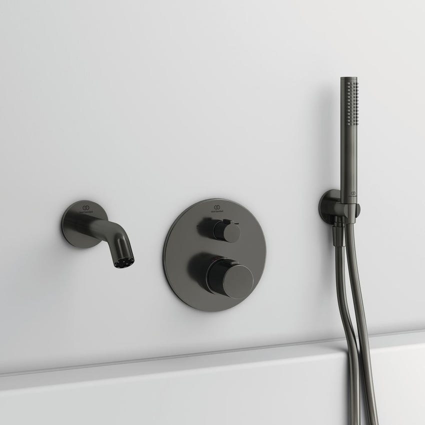 Immagine di Ideal Standard Supporto a parete per doccetta con connessione G 1/2", finitura magnetic grey BC807A5