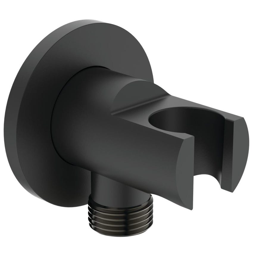 Immagine di Ideal Standard Supporto a parete per doccetta con connessione G 1/2", colore nero finitura opaco BC807XG