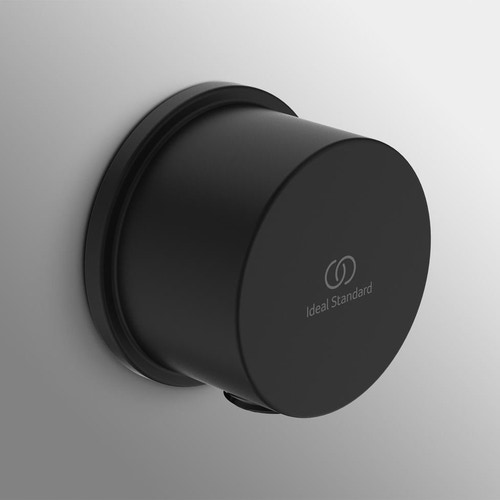 Immagine di Ideal Standard Gomito a muro con valvola di ritegno e con connessione G 1/2", colore nero finitura opaco BC808XG