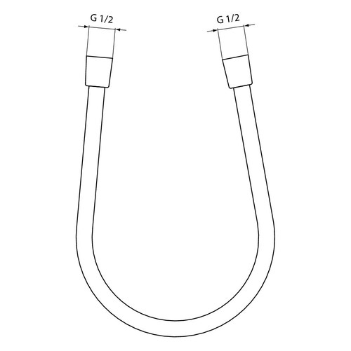 Immagine di Ideal Standard Tubo flessibile per doccette L.125 cm, materiale plastico ed effetto metallico A3306AA