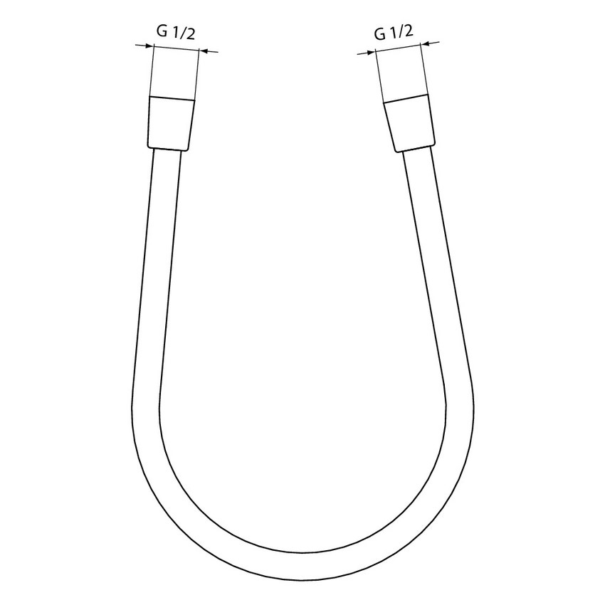 Immagine di Ideal Standard Tubo flessibile per doccette L.125 cm, materiale plastico ed effetto metallico A3306AA
