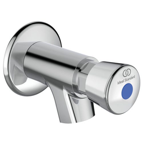 Immagine di Ideal Standard ALPHA rubinetto monocomando temporizzato per installazione a parete, con bocca fissa, finitura cromo A1330AA