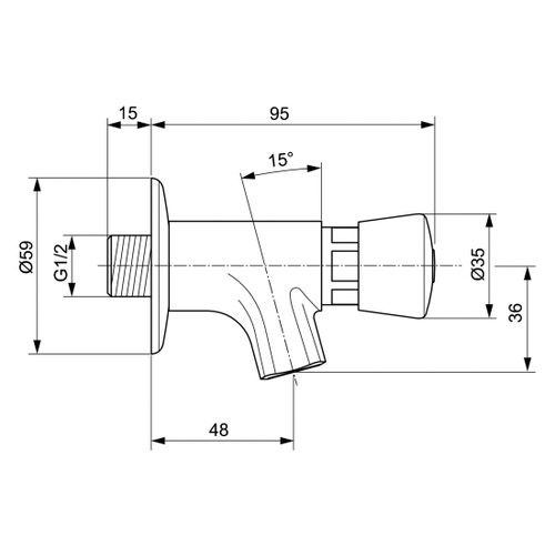Immagine di Ideal Standard ALPHA rubinetto monocomando temporizzato per installazione a parete, con bocca fissa, finitura cromo A1330AA