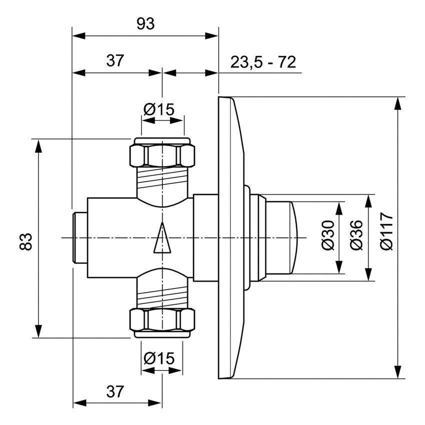 Immagine di Ideal Standard ALPHA rubinetto monocomando temporizzato ad incasso per doccia, completo di parti incasso, finitura cromo A1332AA