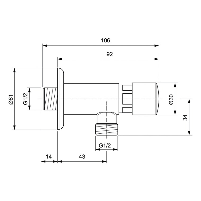 Immagine di Ideal Standard ALPHA rubinetto monocomando temporizzato per urinatoio, finitura cromo A6851AA