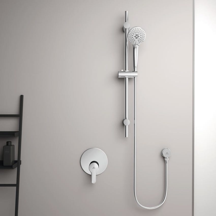 Immagine di Ideal Standard ALPHA miscelatore monocomando ad incasso per doccia, corpo incasso incluso, finitura cromo A7184AA