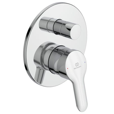 Immagine di Ideal Standard ALPHA miscelatore monocomando ad incasso per vasca/doccia, con deviatore, corpo incasso incluso, finitura cromo A7185AA