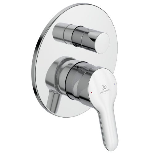 Immagine di Ideal Standard ALPHA miscelatore monocomando ad incasso per vasca/doccia, con deviatore, corpo incasso incluso, finitura cromo A7185AA