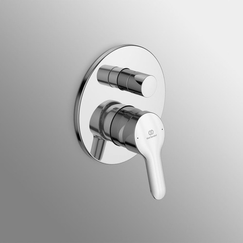 Immagine di Ideal Standard ALPHA miscelatore monocomando ad incasso per vasca/doccia, con deviatore, corpo incasso incluso, finitura cromo A7185AA