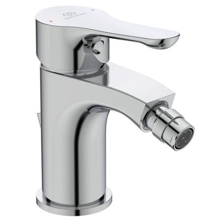 Immagine di Ideal Standard ALPHA miscelatore monocomando bidet, con bocca fissa, con scarico, finitura cromo BC652AA