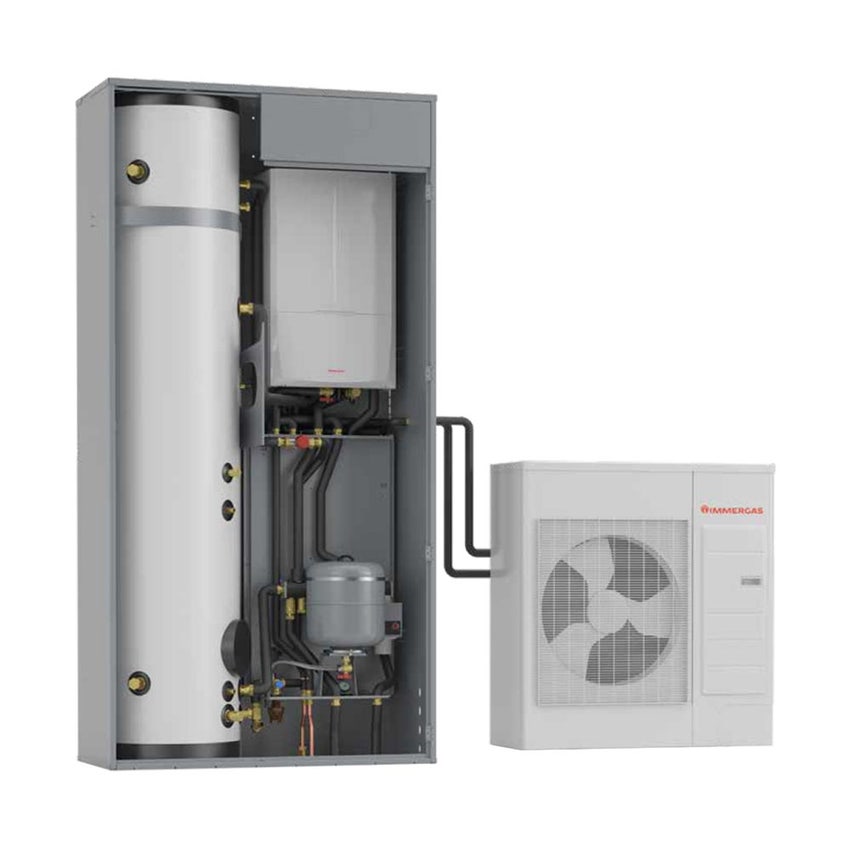 Immagine di Immergas Kit MAGIS PRO 9 V2 R32 con SUPER TRIO Pompa di calore aria-acqua monofase Inverter con gruppo idronico, per impianti fino a due zone 3.030608+3.030395