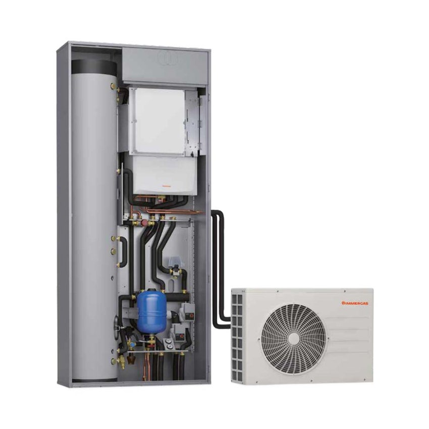 Immagine di Immergas Kit MAGIS PRO 9 V2 R32 con TRIO V2 SISTEMA PRO Pompa di calore aria-acqua monofase Inverter con gruppo idronico, per impianti a due zone 3.030608+3.027830+3.026303