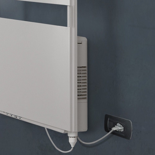 Immagine di Deltacalor DROP ELECTRIC scaldasalviette elettrico bianco H,100,6 L.50,4 cm, colore bianco FYDPE100050TB