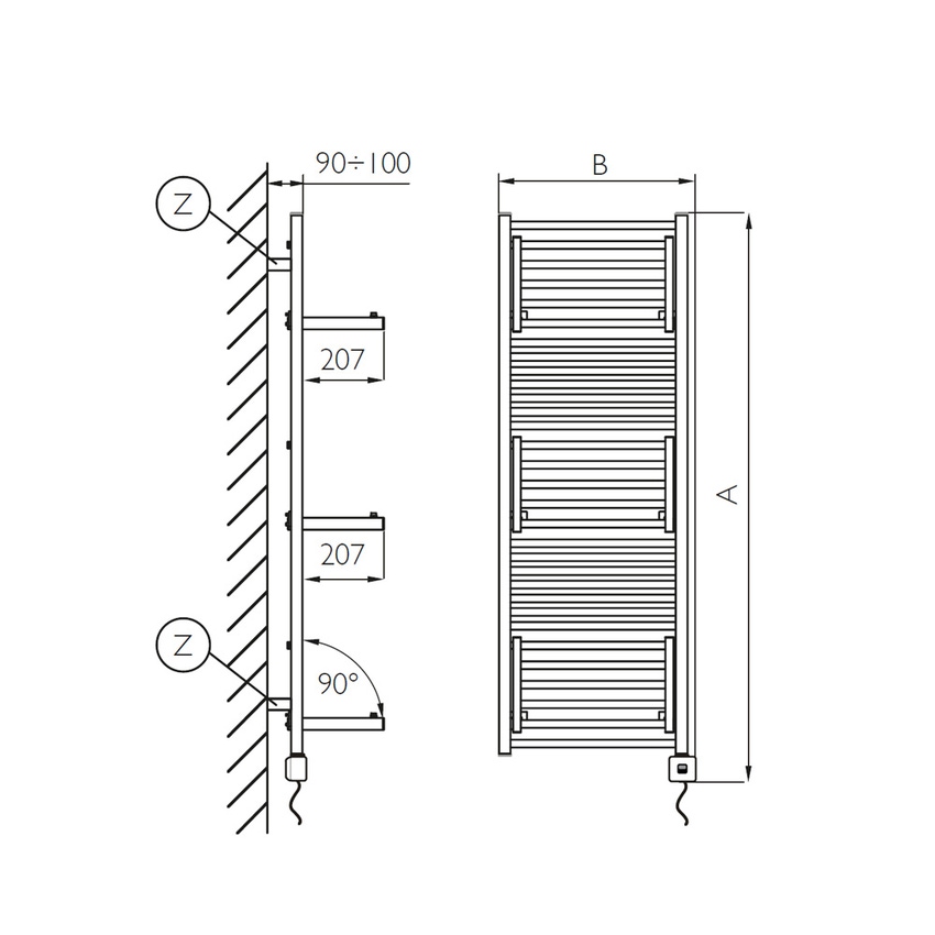 Immagine di Deltacalor STENDY SHORT ELECTRIC PLUS scaldasalviette stendino H.145,7 L.50,3 cm, colore bianco SSD3137048TB