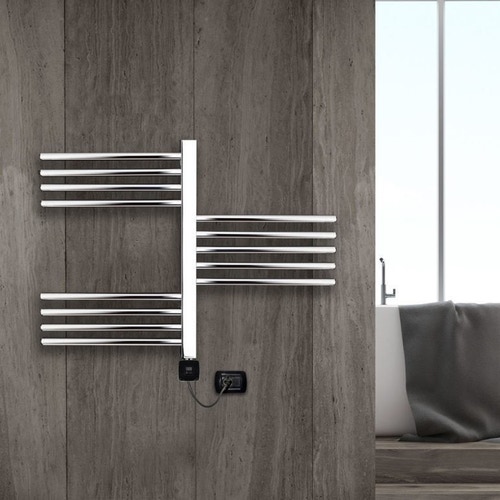 Immagine di Deltacalor FREESYSTEM ELECTRIC PLUS scaldasalviette cromo H.78,5 L.51,3 cm, finitura cromo FSD3070TC