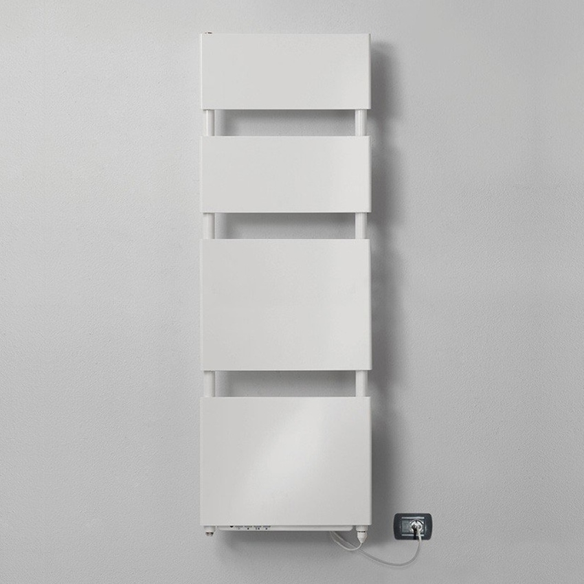 Immagine di Deltacalor DROP MISTO scaldasalviette H.146,2 L.50,4 cm, con deumidificatore, colore bianco FYDP150050TB