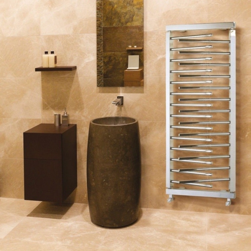 Immagine di Deltacalor TAOSYSTEM scaldasalviette con 27 tubi H.152 L.65 cm, finitura cromo TS150065C-27HP500C