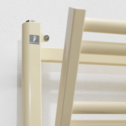 Immagine di Deltacalor STENDY scaldasalviette stendino H.88,9 L.51,2 cm, colore pastel light avory finitura lucido SY089050S1015G