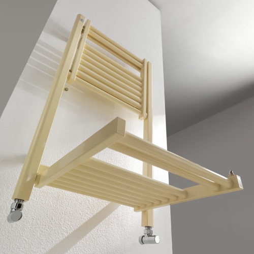 Immagine di Deltacalor STENDY scaldasalviette stendino H.88,9 L.51,2 cm, colore pastel light avory finitura lucido SY089050S1015G