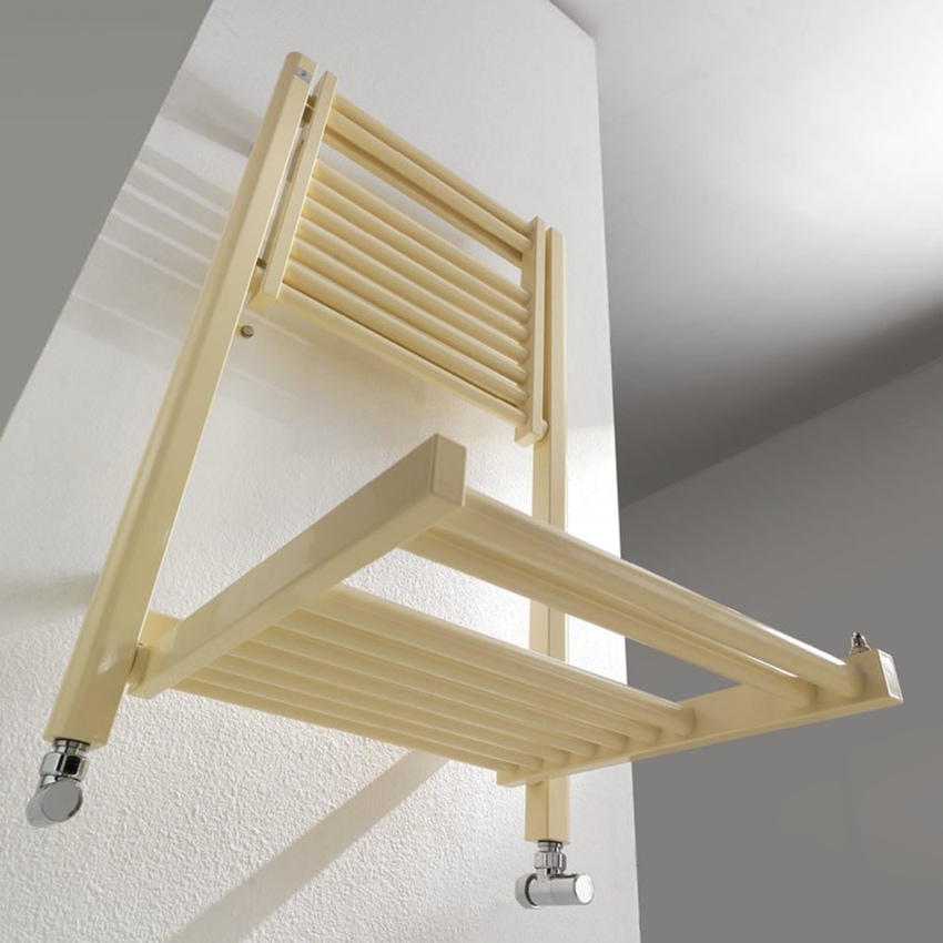 Immagine di Deltacalor STENDY scaldasalviette stendino H.88,9 L.51,2 cm, colore pastel light avory finitura lucido SY089050S1015G