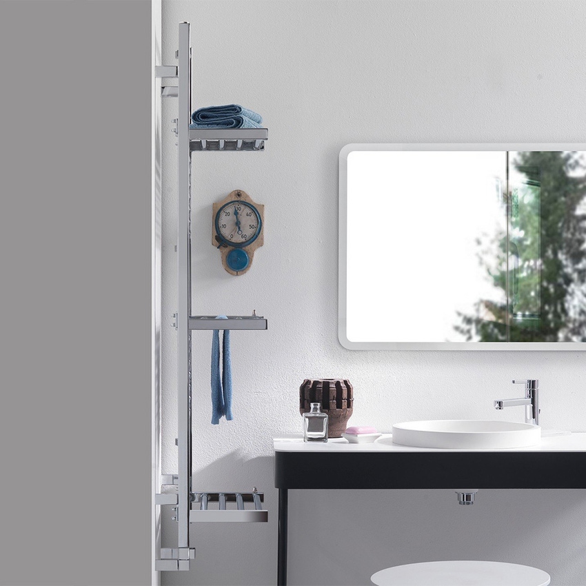 Immagine di Deltacalor STENDY SHORT scaldasalviette stendino H.137,2 L.48 cm, finitura cromo SS137048C