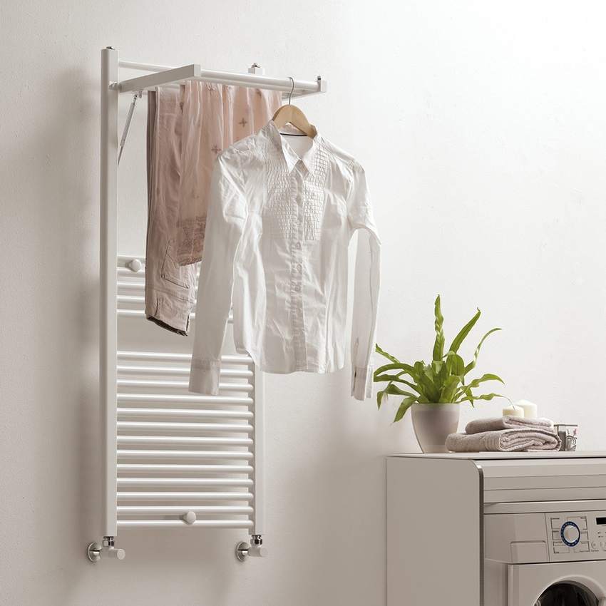 Immagine di Deltacalor DINAMIC PLUS scaldasalviette stendino H.145,4 L.50 cm, colore bianco SED145050B