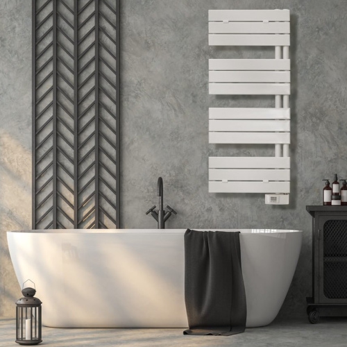 Immagine di Deltacalor FLAG ELECTRIC scaldasalviette H.121,8 L.50 cm, colore bianco FAD2114050TB