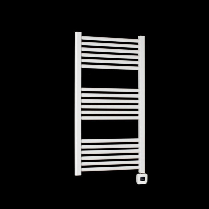 Immagine di Deltacalor ELECTRO PLUS scaldasalviette 2 intervalli, H.100,3 L.51,5 cm, con cronotermostato bluetooth, colore pastel light avory finitura lucido BAD4092050NR1015G