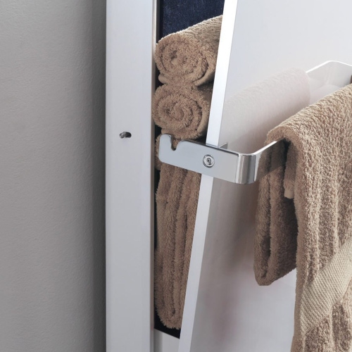 Immagine di Deltacalor VALET radiatore con la funzione di scaldasalviette H.100 L.52 cm, colore bianco, con maniglione finitura cromo VLT100050CB