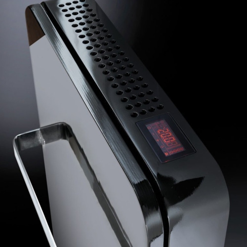 Immagine di Deltacalor VALET radiatore con la funzione di scaldasalviette H.100 L.52 cm, colore nero, con maniglione finitura satinato VLT100050YR