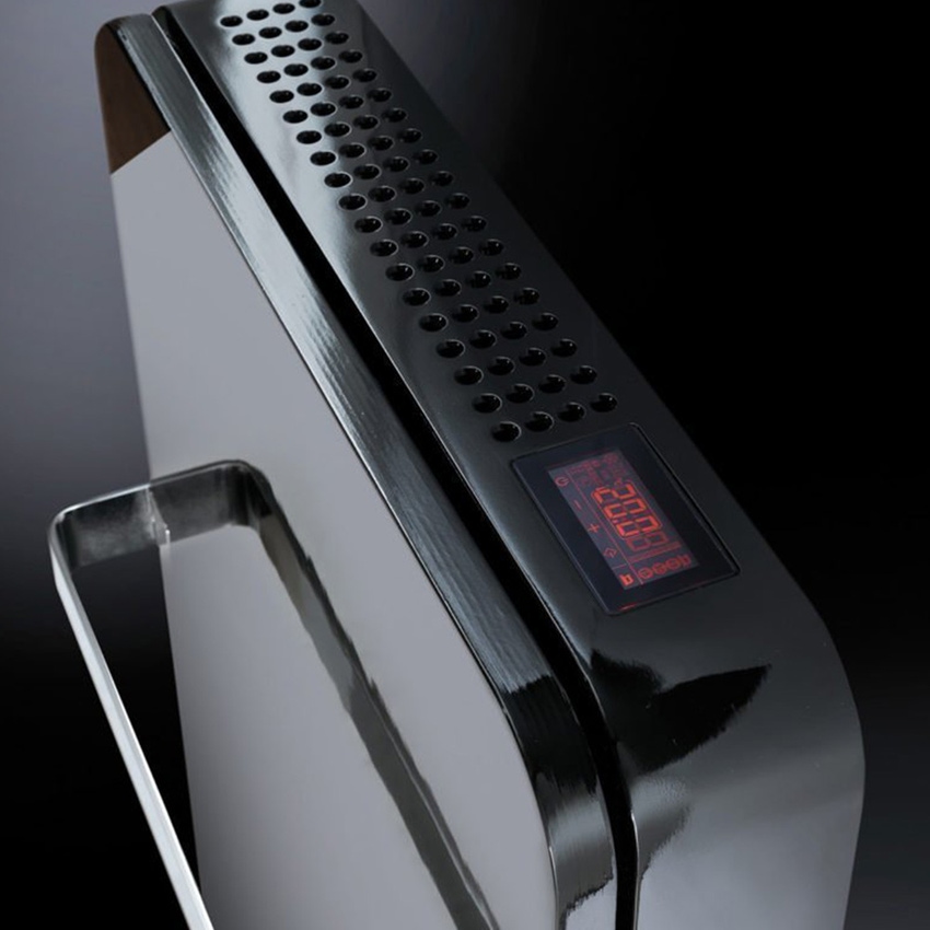 Immagine di Deltacalor VALET radiatore con la funzione di scaldasalviette H.100 L.52 cm, colore nero, con maniglione finitura satinato VLT100050YR