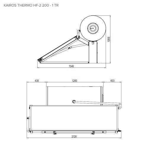 Immagine di Ariston KAIROS THERMO HF-2 200-1 TR IT Sistema solare termico a circolazione naturale con accumulo e 1 collettore orizzontale, installazione a TERRA 3022443