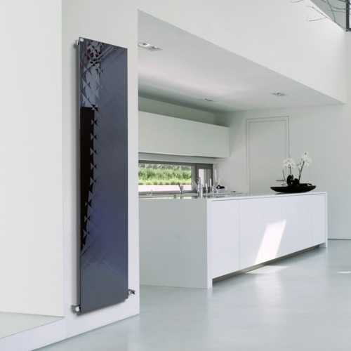 Immagine di Deltacalor QUILT VERTICALE radiatore H.150 L.38 cm, in acciaio inox, finitura black steel QT1V150038XN