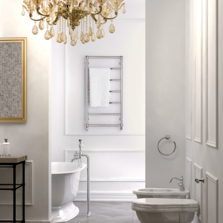 Immagine di Deltacalor STEEL RETRÒ scaldasalviette H.94,8 L.49,8, finitura inox lucido RTR095045X