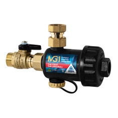Immagine di RBM MG1 Filtro defangatore magnetico sotto-caldaia, nero G 3/4”, completo di raccordo girevole e valvola a sfera 30700500