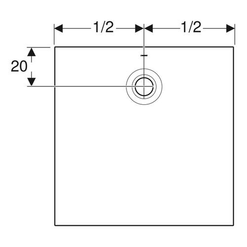 Immagine di Geberit OLONA piatto doccia quadrato 90 cm, colore bianco finitura opaco 550.751.00.1