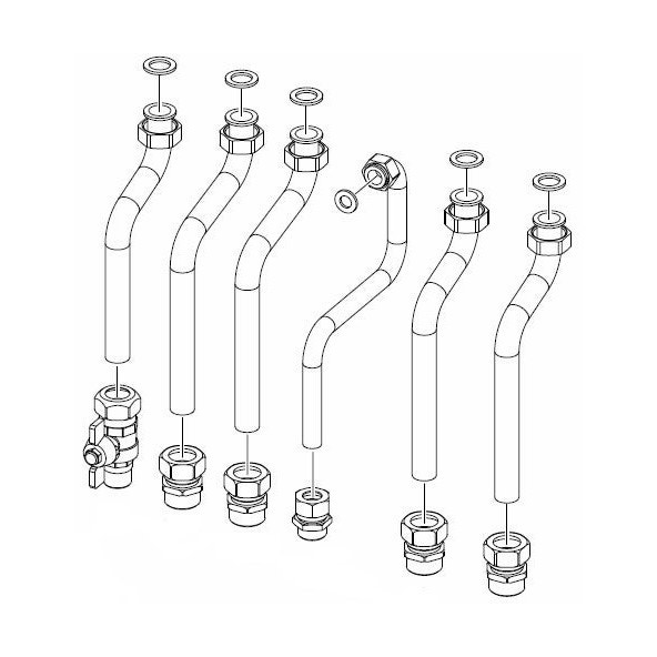 Immagine di Immergas Gruppo allacciamento anteriore per VICTRIX HYBRID PLUS, VICTRIX kW TT PLUS e VICTRIX TERA PLUS (in OMNI CONTAINER) 3.025409