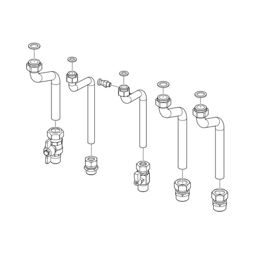 Immagine di Immergas Gruppo allacciamento posteriore per VICTRIX HYBRID, VICTRIX kW TT e VICTRIX TERA (in OMNI CONTAINER) 3.025382