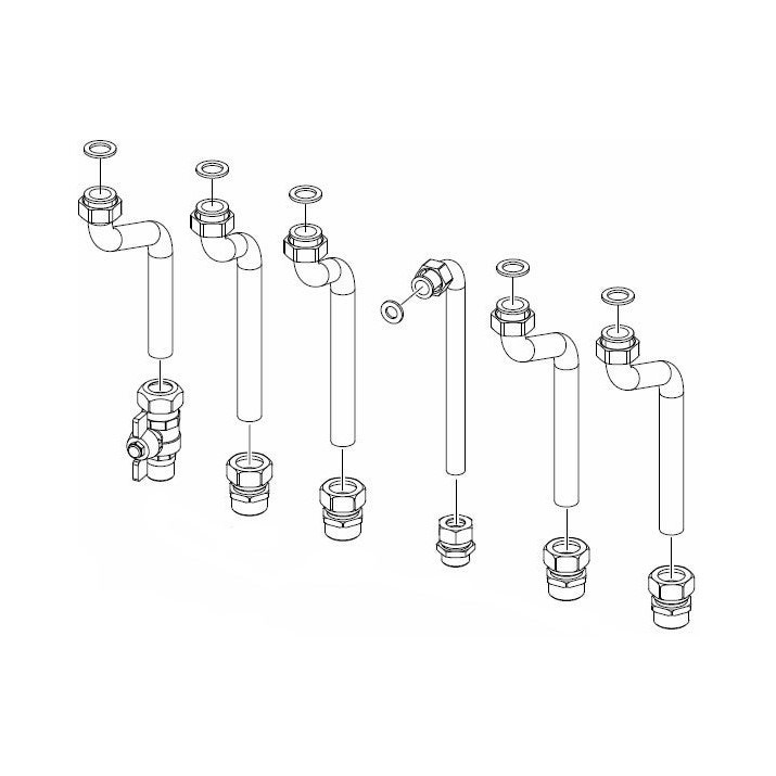 Immagine di Immergas Gruppo allacciamento posteriore per VICTRIX HYBRID PLUS, VICTRIX kW TT PLUS e VICTRIX TERA PLUS (in OMNI CONTAINER) 3.025398