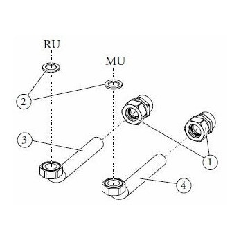 Immagine di Immergas Gruppo allacciamento per installazione pensile VICTRIX kW TT PLUS e TERA PLUS in abbinamento a unità bollitore separata 3.024609