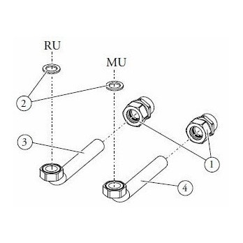 Immagine di Immergas Gruppo allacciamento per installazione pensile VICTRIX kW TT PLUS e TERA PLUS in abbinamento a unità bollitore separata 3.024609