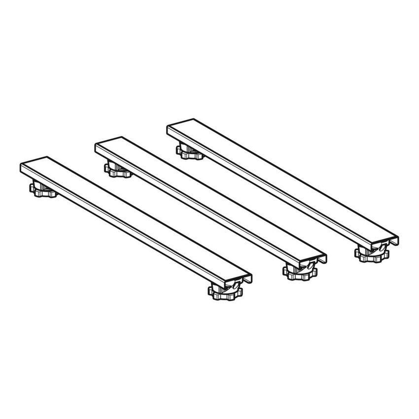 Immagine di Geberit Set piedini Geberit L.70 P.7.3 H.6.2-12 cm, e traverse di fissaggio per piatto doccia in resin stone, fino a 140 cm 554.958.00.1