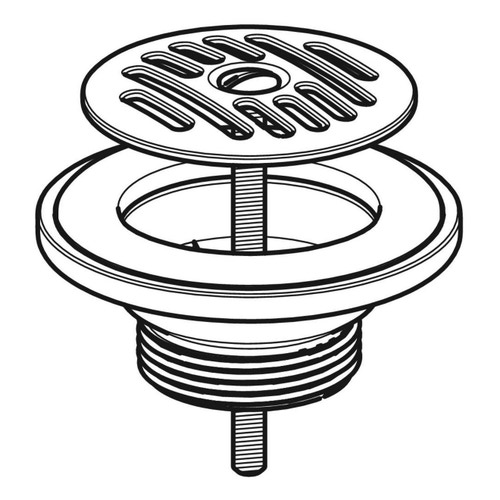 Immagine di Geberit piletta a scarico libero con griglia e guarnizione, finitura cromo 152.005.00.1
