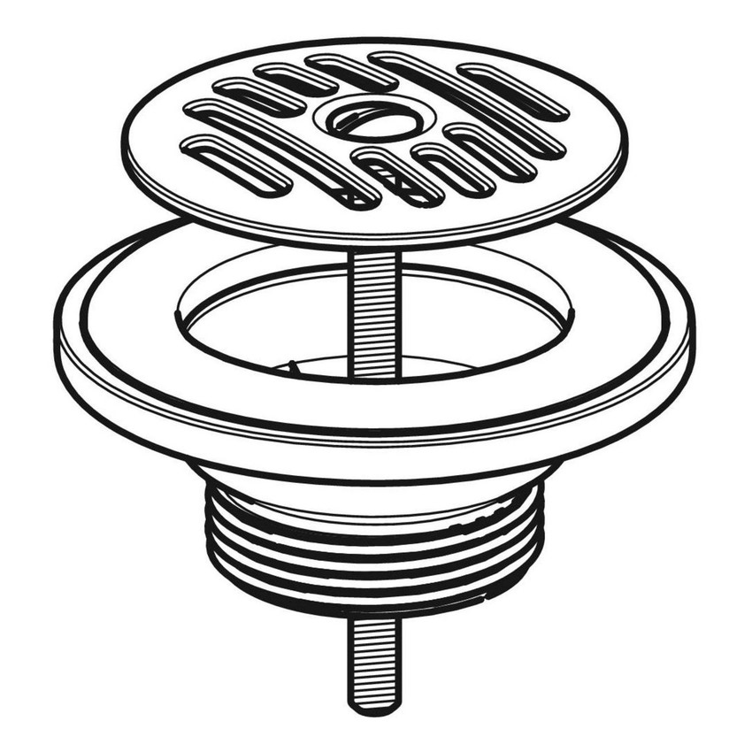 Immagine di Geberit piletta a scarico libero con griglia e guarnizione, finitura cromo 152.005.00.1